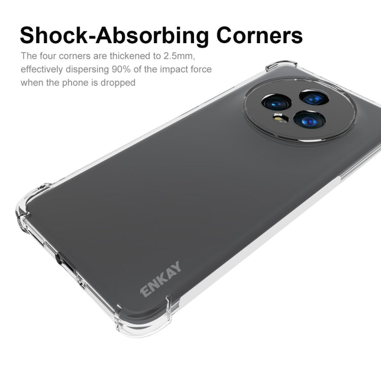 適用於 榮耀Magic 5 ENKAY Hat-Prince 透明防摔系列 四角加厚帶防滑條透明TPU手機防摔保護殼