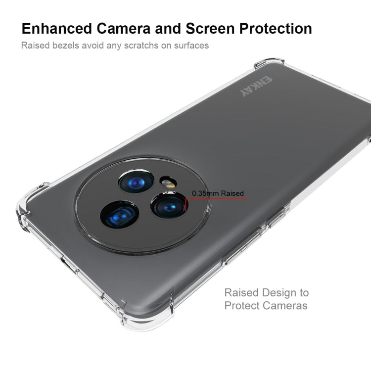 適用於 榮耀Magic 5 ENKAY Hat-Prince 透明防摔系列 四角加厚帶防滑條透明TPU手機防摔保護殼