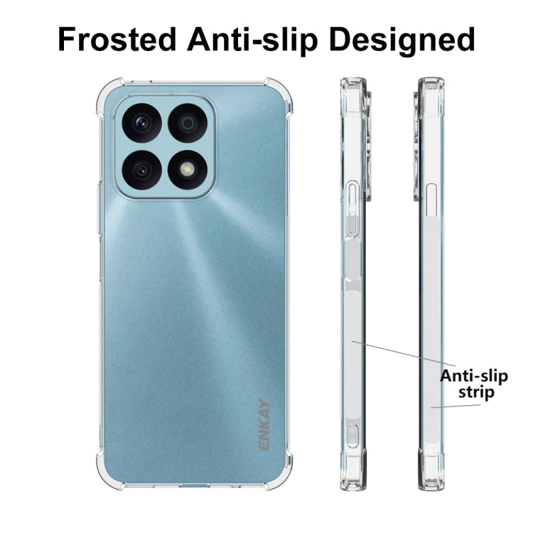 適用於 榮耀X8A 4G 國際版 ENKAY Hat-Prince 透明防摔系列 四角加厚帶防滑條透明TPU手機防摔保護殼