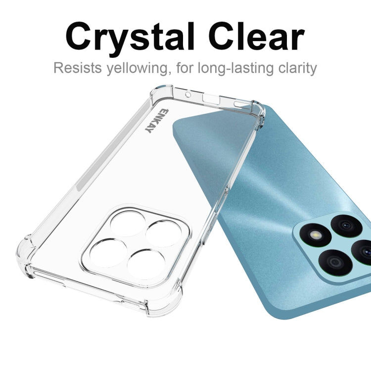 適用於 榮耀X8A 4G 國際版 ENKAY Hat-Prince 透明防摔系列 四角加厚帶防滑條透明TPU手機防摔保護殼