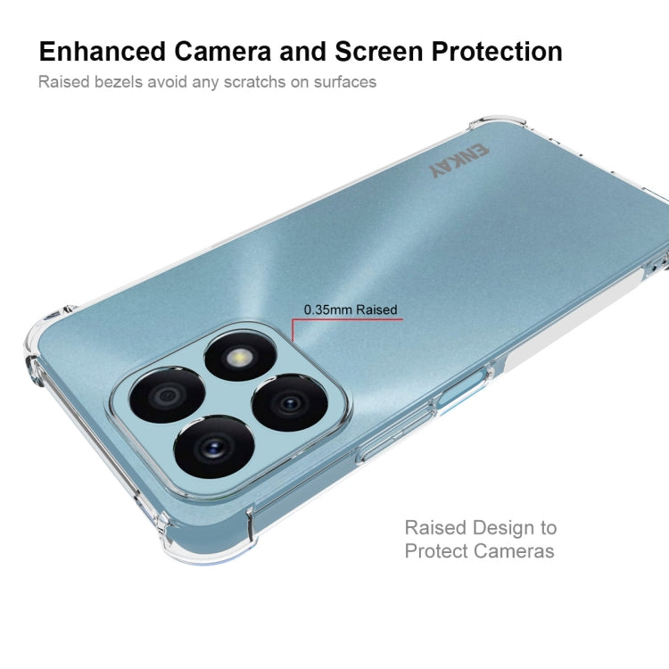 適用於 榮耀X8A 4G 國際版 ENKAY Hat-Prince 透明防摔系列 四角加厚帶防滑條透明TPU手機防摔保護殼