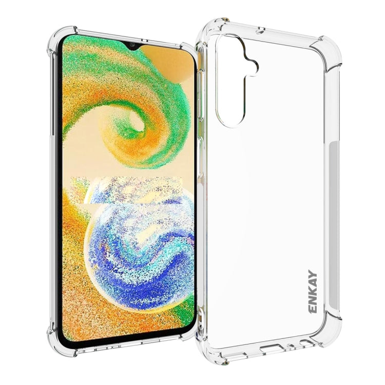 適用於 三星Galaxy A24 4G ENKAY Hat-Prince 透明防摔系列 四角加厚帶防滑條透明TPU手機防摔保護殼