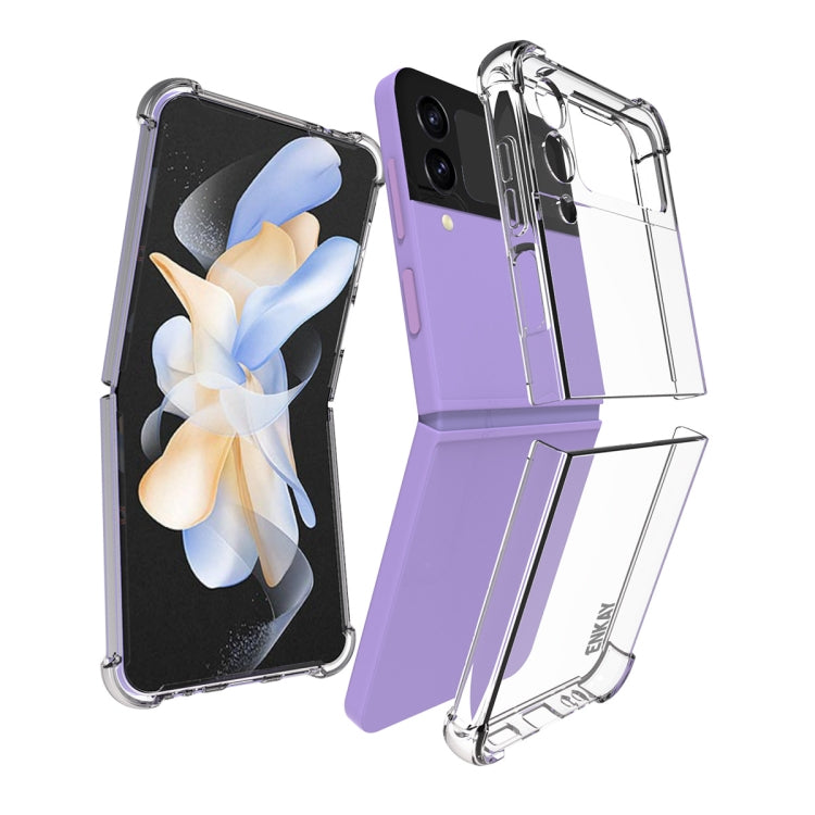 適用於 三星Galaxy Z Flip4 ENKAY Hat-Prince 透明防摔系列 四角加厚帶防滑條透明TPU手機防摔保護殼