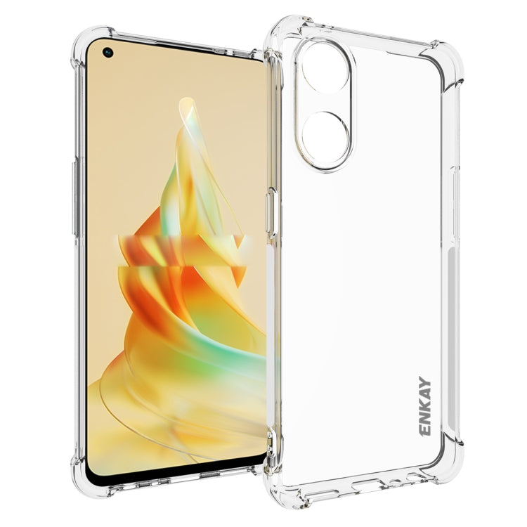 適用於 OPPO Reno8 T 4G 國際版 ENKAY Hat-Prince 透明防摔系列 四角加厚帶防滑條透明TPU手機防摔保護殼