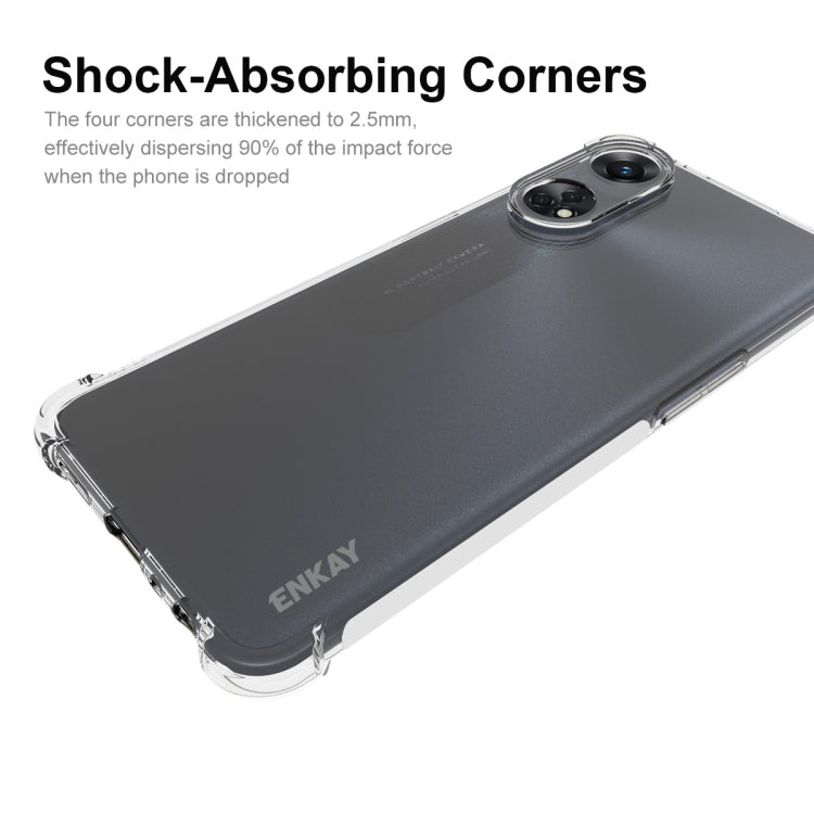 適用於 OPPO Reno8 T 4G 國際版 ENKAY Hat-Prince 透明防摔系列 四角加厚帶防滑條透明TPU手機防摔保護殼