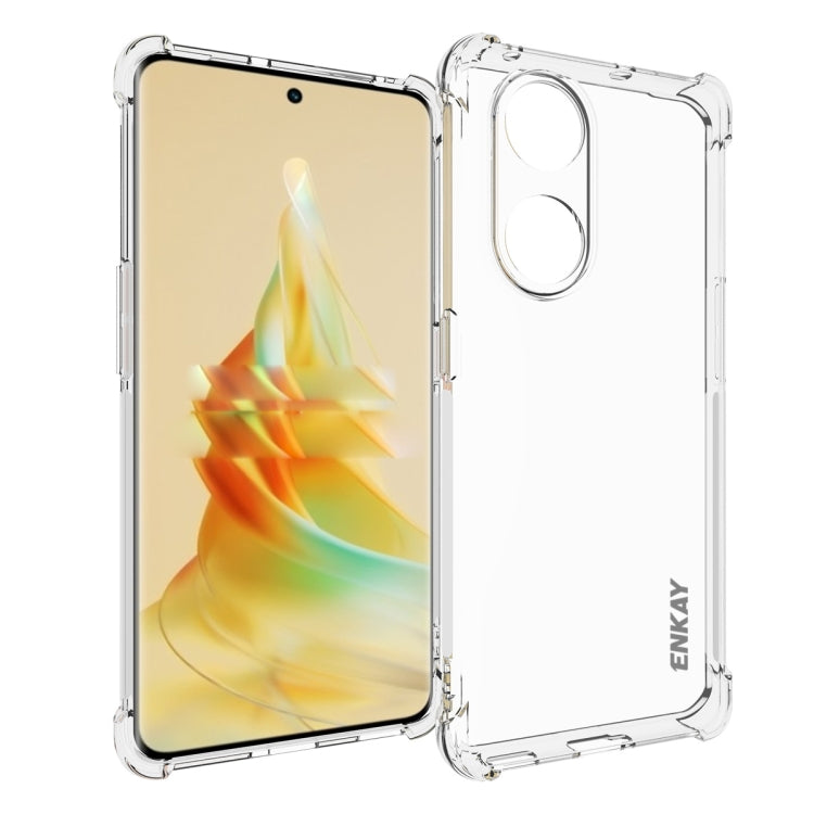 適用於 OPPO Reno8 T 5G 國際版 ENKAY Hat-Prince 透明防摔系列 四角加厚帶防滑條透明TPU手機防摔保護殼