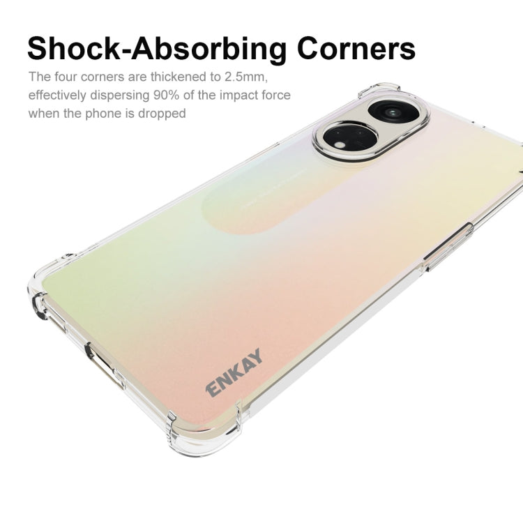 適用於 OPPO Reno8 T 5G 國際版 ENKAY Hat-Prince 透明防摔系列 四角加厚帶防滑條透明TPU手機防摔保護殼