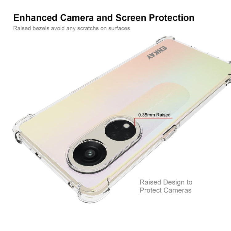 適用於 OPPO Reno8 T 5G 國際版 ENKAY Hat-Prince 透明防摔系列 四角加厚帶防滑條透明TPU手機防摔保護殼