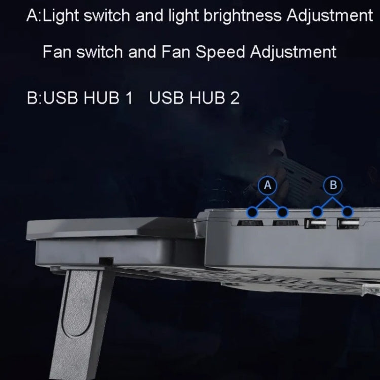 S400 四個冷卻風扇可摺疊遊戲筆記本電腦桌面支架