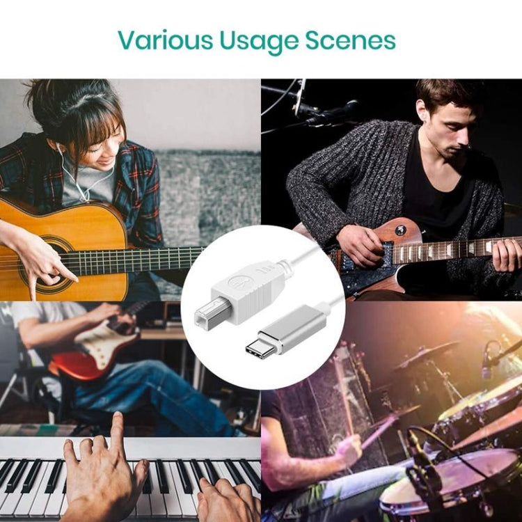 1米 Type-C轉USB-B MIDI 音頻線 適用於筆記本電腦, 連接打印機, MIDI鍵盤, 音頻接口錄製等