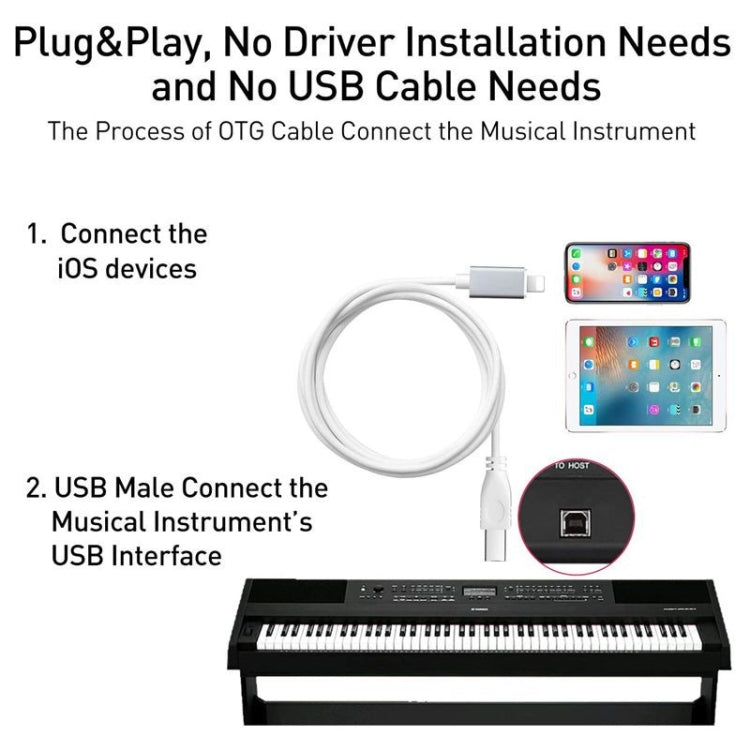 8 Pin 轉 USB-B 电子樂器MIDI線 長度1米