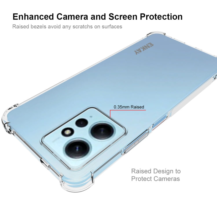 適用於小米 紅米Note 12 4G 國際版 ENKAY 透明防摔系列 四角加厚帶防滑條透明TPU手機防摔保護殼