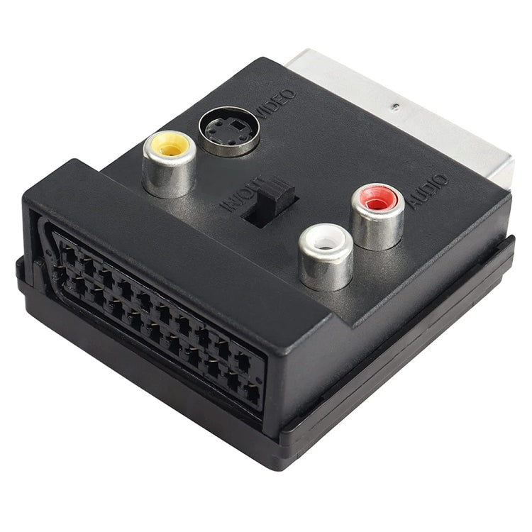 JUNSUNMAY 21 Pin Scart 公轉母3 RCA音視頻轉接頭帶開關