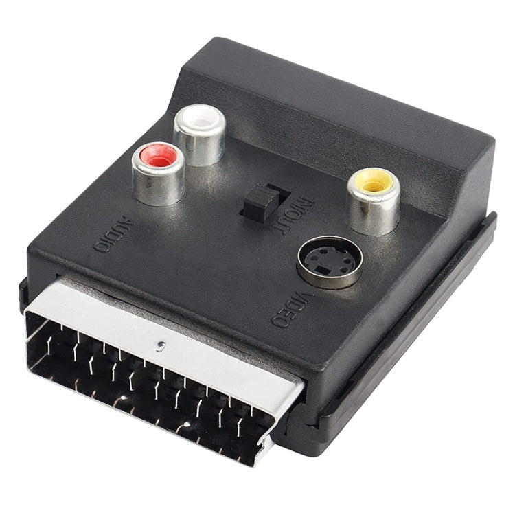 JUNSUNMAY 21 Pin Scart 公轉母3 RCA音視頻轉接頭帶開關