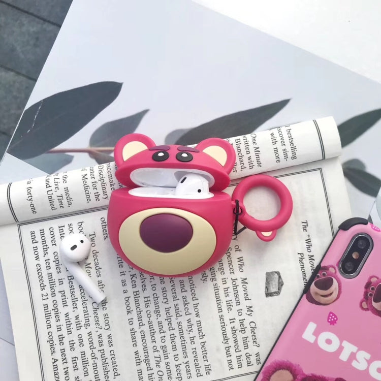 紅熊Airpods 保護套 蘋果藍牙耳機收納盒 硅膠指環繩防摔包