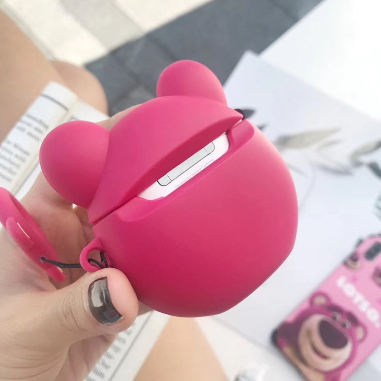 紅熊Airpods 保護套 蘋果藍牙耳機收納盒 硅膠指環繩防摔包