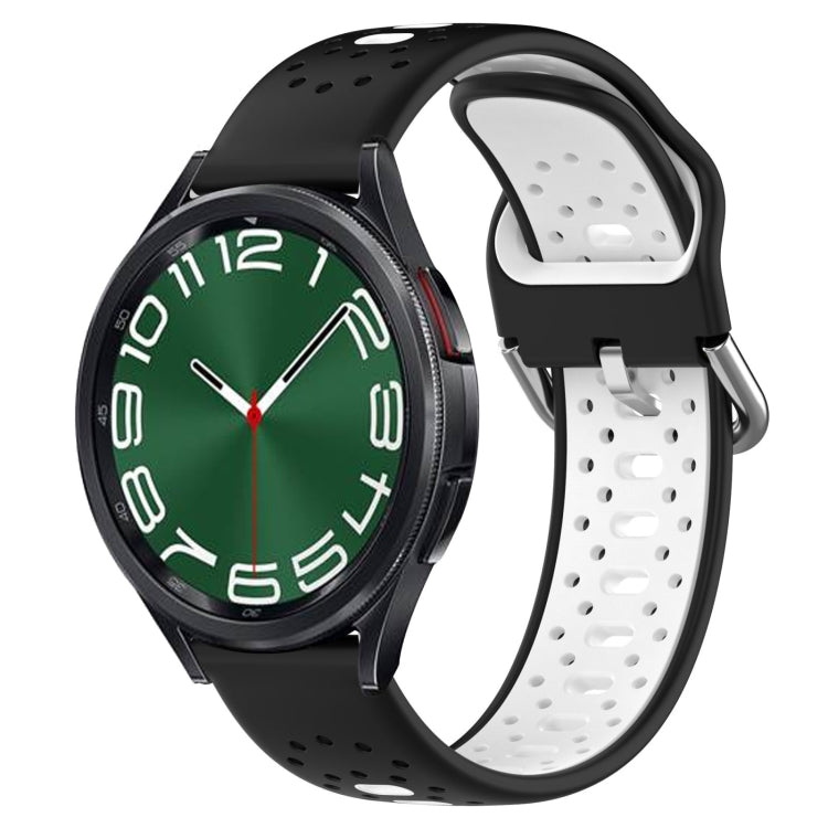 20mm 透氣雙色硅膠錶帶, For Samsung Galaxy Watch 5 44mm, For Samsung Galaxy Watch 6 Classic 47mm, For Samsung Galaxy Watch 5 40mm