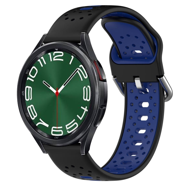 20mm 透氣雙色硅膠錶帶, For Samsung Galaxy Watch 5 44mm, For Samsung Galaxy Watch 6 Classic 47mm, For Samsung Galaxy Watch 5 40mm