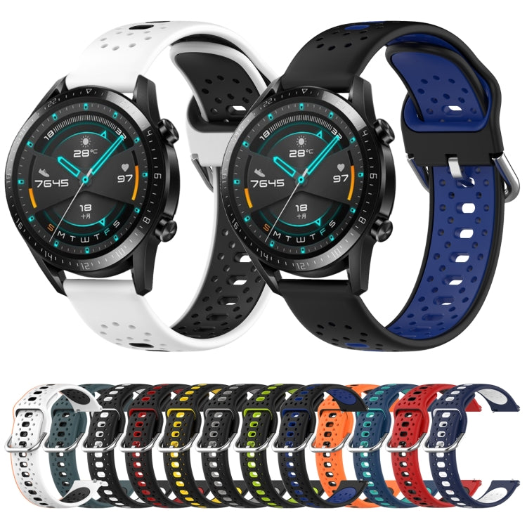 20mm 透氣雙色硅膠手錶帶, For Huawei Watch 2, For Honor Watch ES, For Honor Magic Watch2 42mm