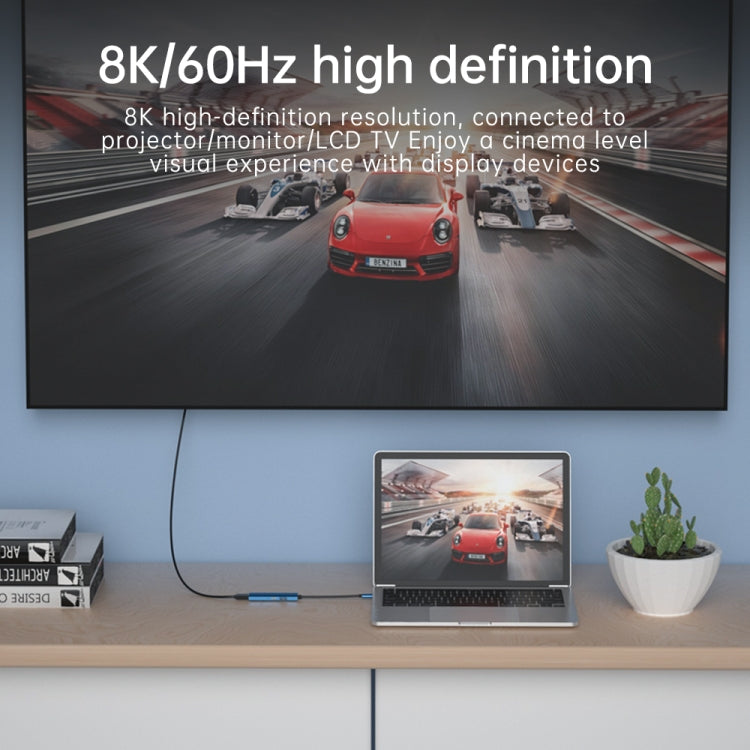 V264B 3合1 Type-C轉USB3.0 + PD3.0 + DP1.4 3端口分配器OTG集線器