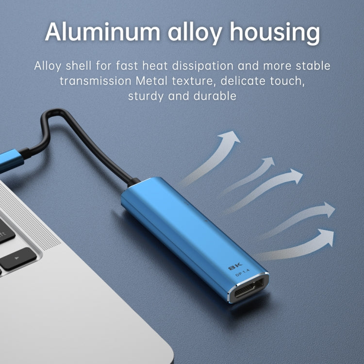 V264B 3合1 Type-C轉USB3.0 + PD3.0 + DP1.4 3端口分配器OTG集線器