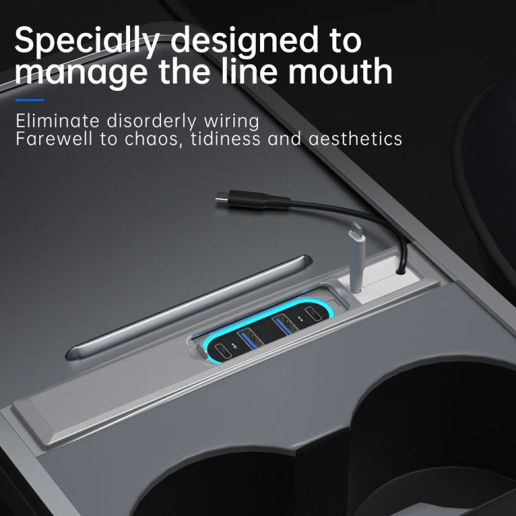 Z62A 適用於特斯拉Model 3 / Y 中控台27W快速充電USB集線器塢站