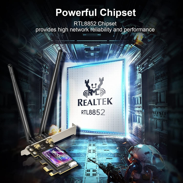 EDUP EP-9658 PCI-E WiFi 6 AX1800M 藍牙 5.2 適配器，適用於台式電腦，2.4GHz/5.8GHz雙頻無線PCI-E網卡