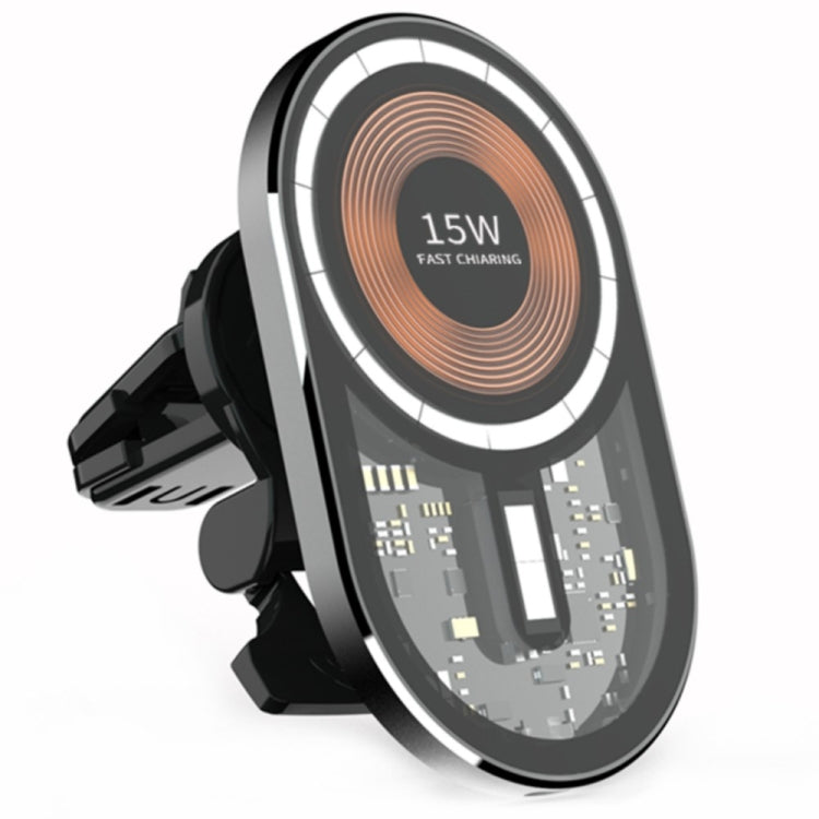 T10 15W透明車載磁性無線充電器