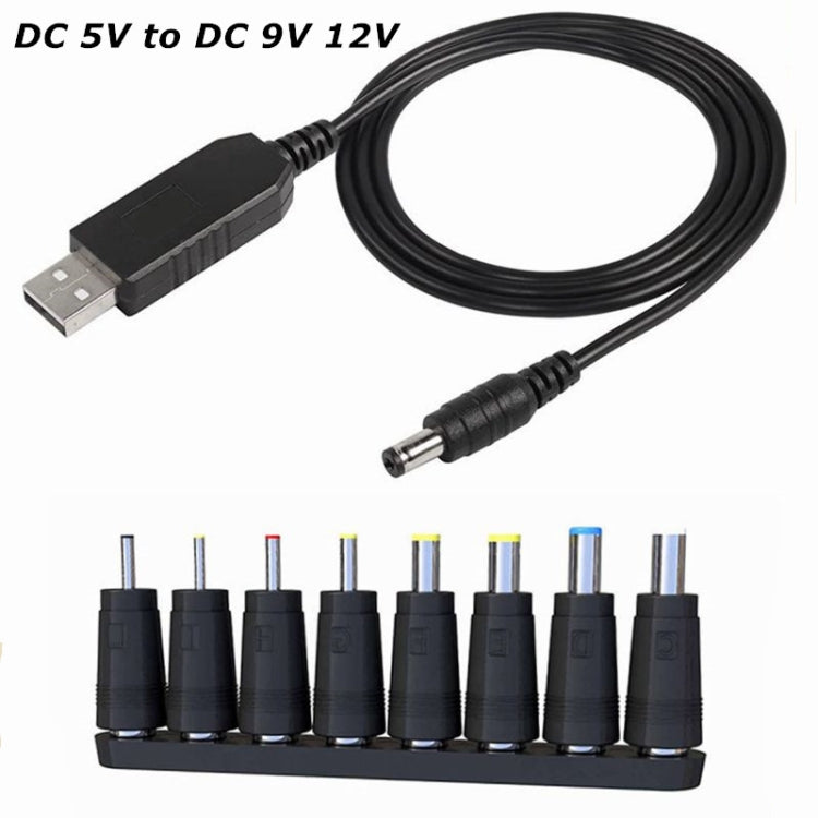 DC 5V至DC 9V 12V USB電壓升壓轉換器線，帶1A升壓變壓器, DC 5V to DC 9V 12V