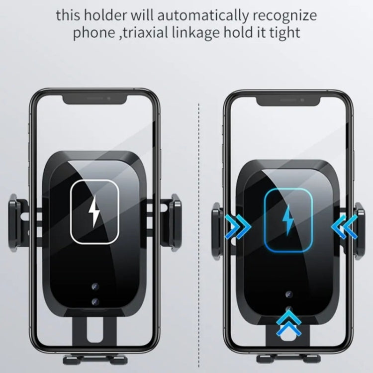 X11三軸聯動15W智能觸控自動伸縮夾快速充電無線車載充電器