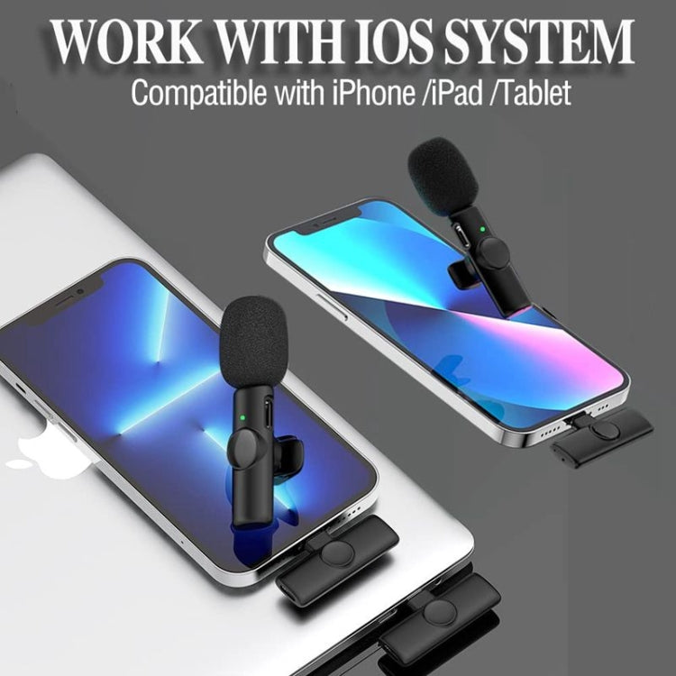 藍牙迷你麥克風 無線領夾式降噪麥克風 帶8 Pin接收器, Single Microphone, Dual Microphones