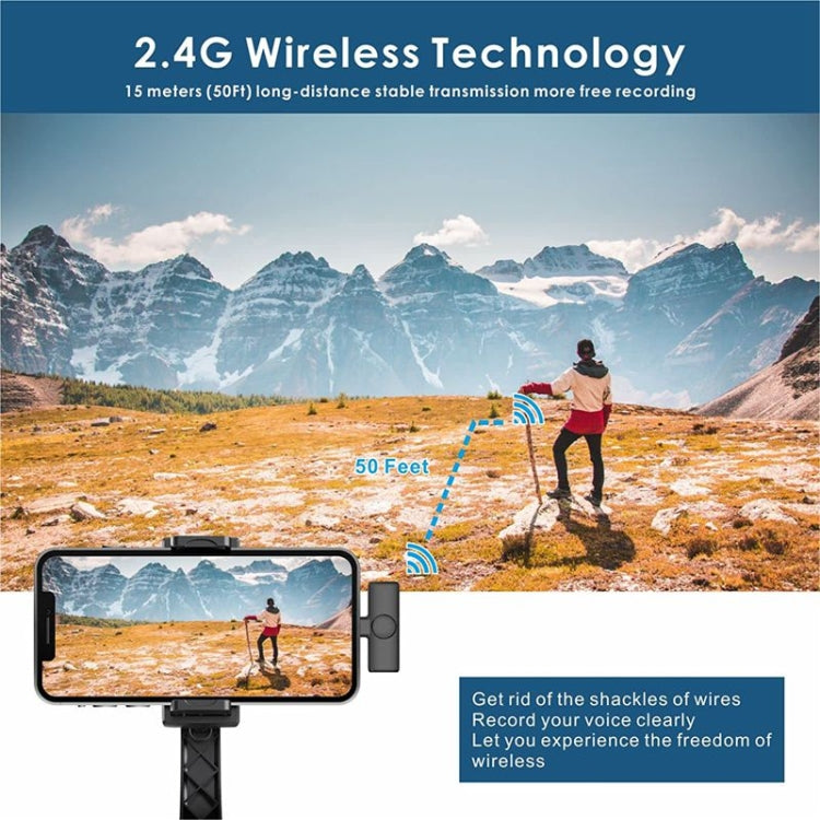 藍牙迷你麥克風 無線領夾式降噪麥克風 帶8 Pin接收器, Single Microphone, Dual Microphones