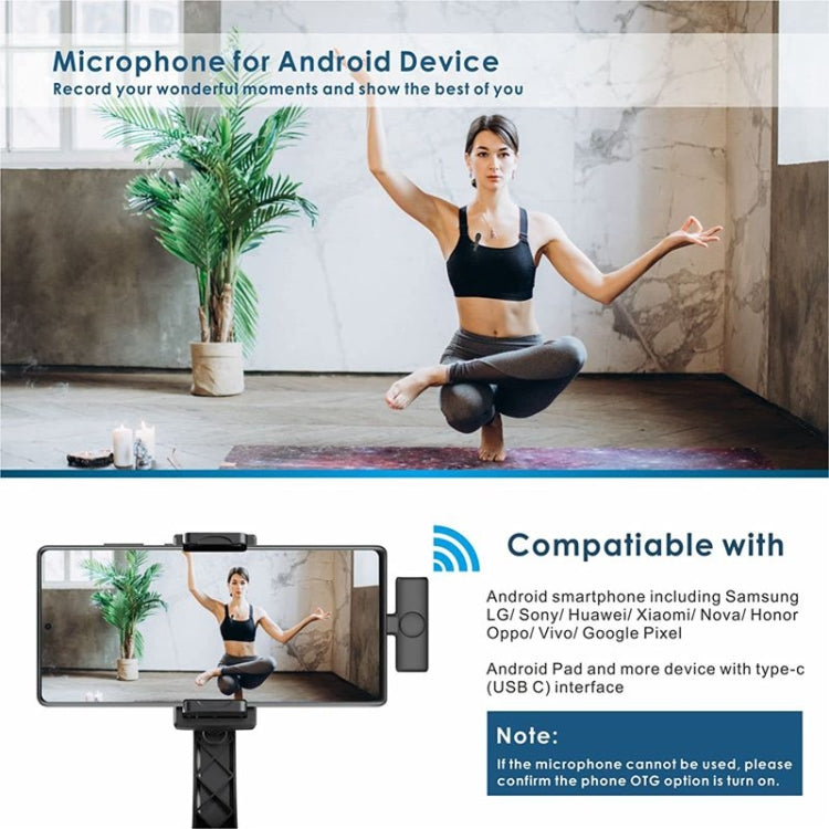 無線領夾式Lapel麥克風 帶USB-C / Type-C 接收器