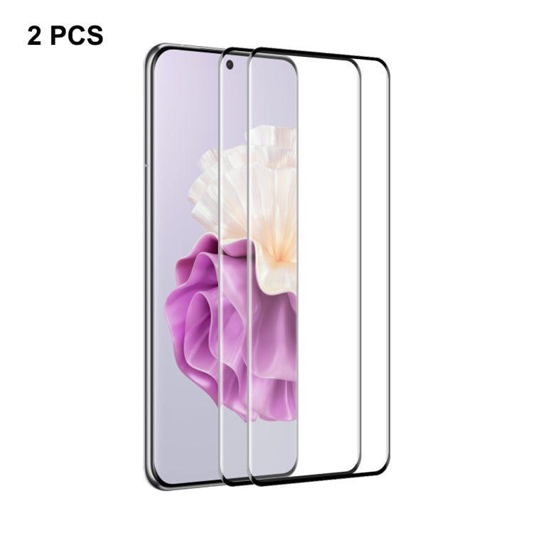 2片裝 ENKAY Hat-Prince 全膠升級版 0.26mm 9H 3D熱彎曲面全屏覆蓋鋼化膜, For Huawei P60 Pro / Art(2pcs)