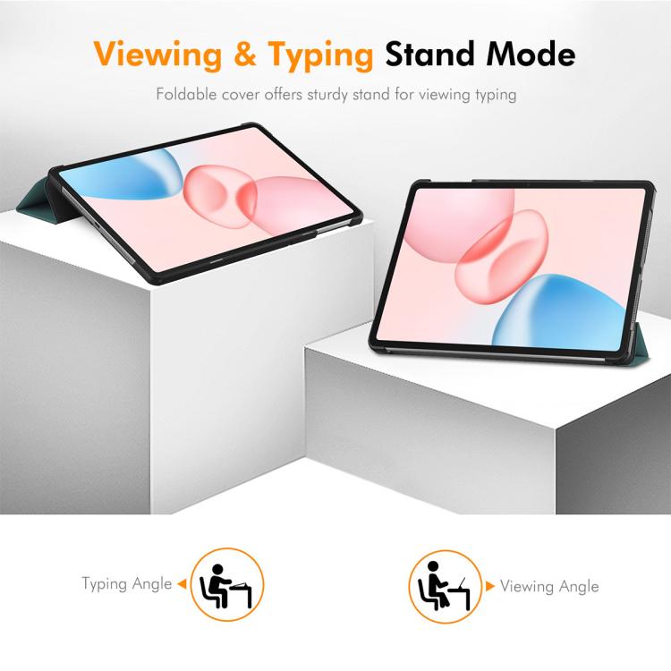 ENKAY 三折卡斯特紋+塑料底殼帶支架功能智能休眠保護套