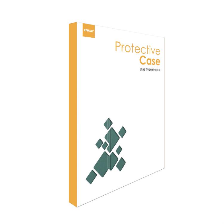 ENKAY 三折卡斯特紋+塑料底殼帶支架功能智能休眠保護套