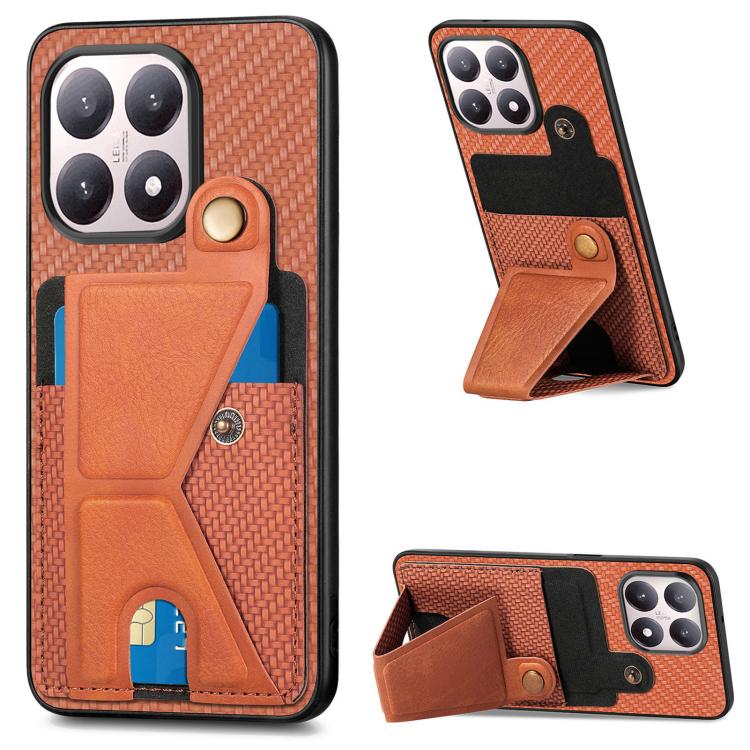 碳纖維紋 K字磁吸插卡防摔手機殼, For Xiaomi 15T, For Redmi 15C 5G / 4G Global 171mm, For Redmi K80 Pro / Poco F7 Ultra, For Redmi K80 / Poco F7 Pro, For Redmi Turbo 4, For Xiaomi Poco X7 Pro, For Redmi Note 12 5G, For Redmi Note 11T Pro 5G, For Redmi Note 10 4G