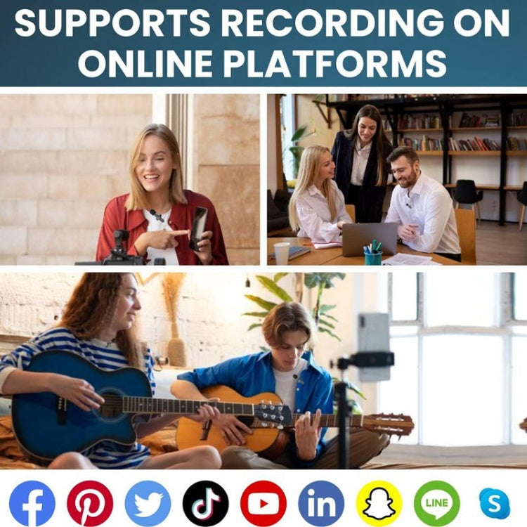 三合一領夾式降噪無線麥克風 適用於 iPhone / iPad / Android / Camera