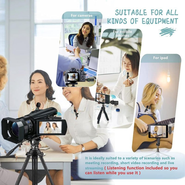 三合一領夾式降噪無線麥克風 適用於 iPhone / iPad / Android / Camera