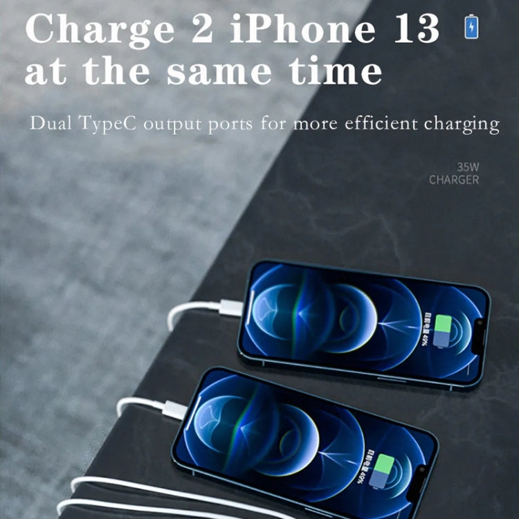 35W PD3.0 Type-C雙口充電器 配Type-C轉Type-C線，美規