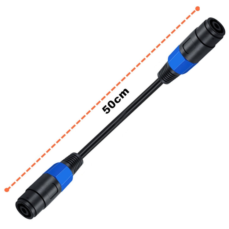 JUNSUNMAY Speakon母轉Speakon母 音頻揚聲器轉接線，長度:50cm