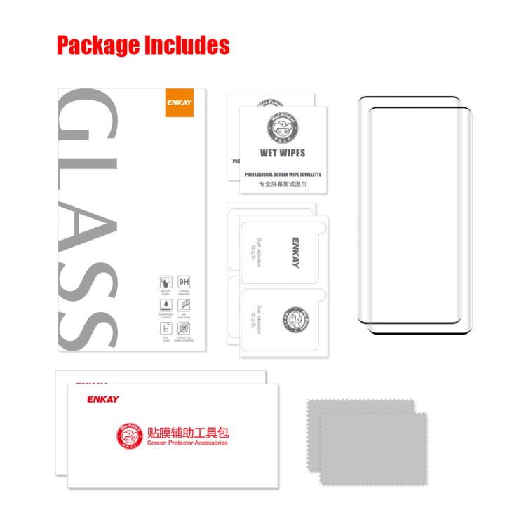 2片裝 ENKAY Hat-Prince 3D熱彎曲面 邊膠 全屏覆蓋鋼化玻璃膜