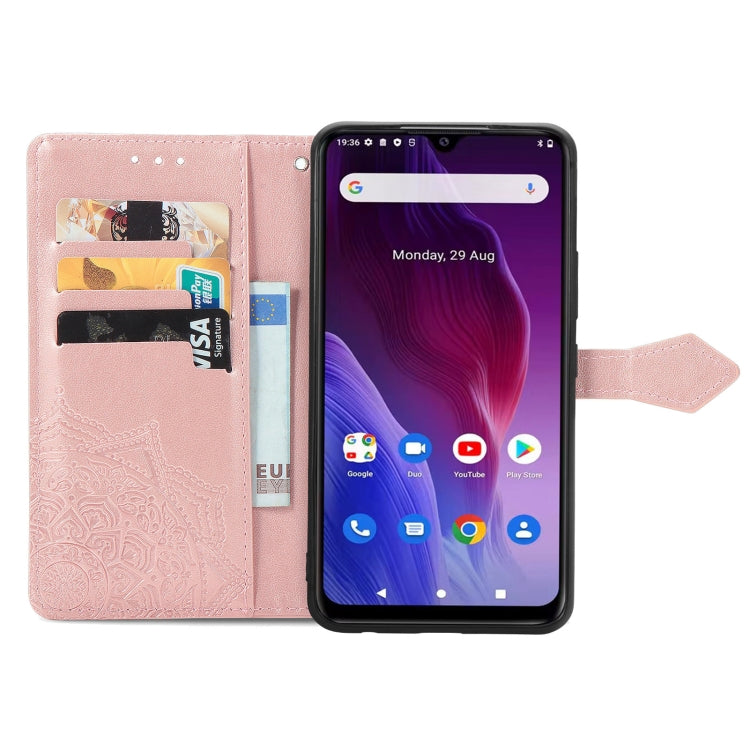 曼陀羅壓花左右翻蓋手機皮套