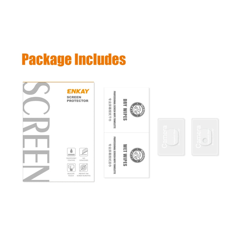 1組裝 ENKAY Hat-Prince 后攝像頭保護膜 0.2mm 9H高鋁硅全屏覆蓋鋼化玻璃保護膜