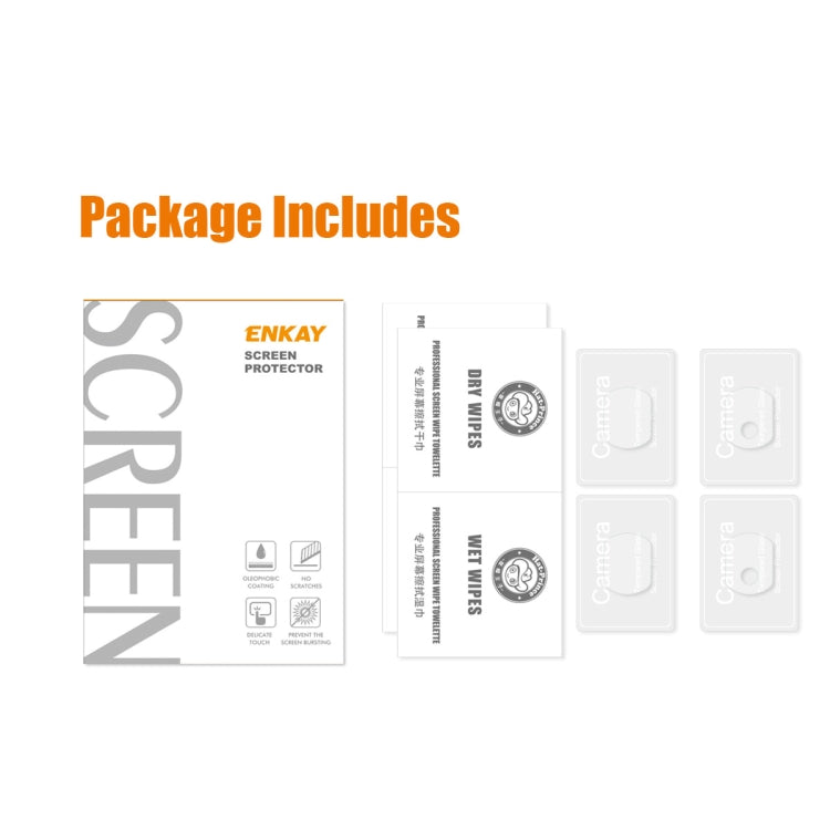 2組裝 ENKAY Hat-Prince 后攝像頭保護膜 0.2mm 9H高鋁硅全屏覆蓋鋼化玻璃保護膜