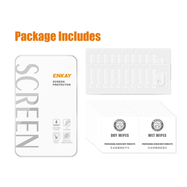 10組裝 ENKAY Hat-Prince 后攝像頭保護膜 0.2mm 9H高鋁硅全屏覆蓋鋼化玻璃保護膜