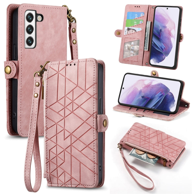 幾何拉鏈錢包側扣皮套帶掛繩, For Samsung Galaxy S20+, For Samsung Galaxy A31, For Samsung Galaxy A11, For Samsung Galaxy S20, For Samsung Galaxy A71, For Samsung Galaxy A51, For Samsung Galaxy A70S, For Samsung Galaxy A50