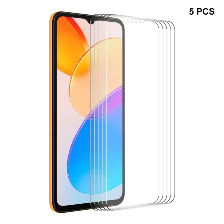 5片裝 ENKAY Hat-Prince 0.26mm 9H 2.5D弧邊高鋁硅鋼化玻璃保護膜, For Honor Play7T Pro / X50i / X40i, For Honor Play7T / Play6T, For Honor 70 Lite / X5 / X6