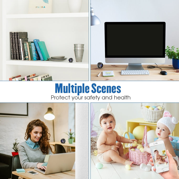 W8 迷你攝像頭高清1080P夜視電池視頻監控Wifi智能家庭攝像頭