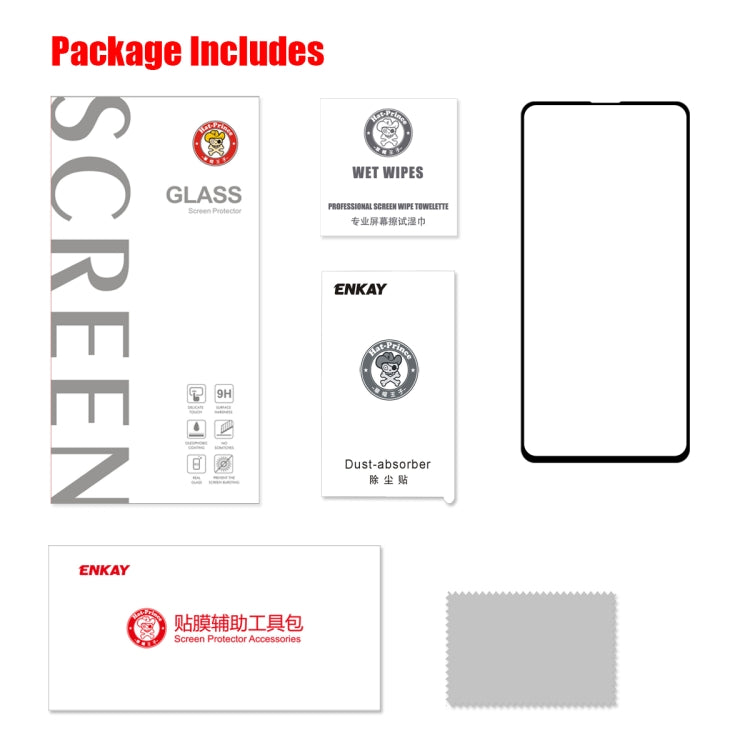 2片裝 適用於小米Poco F5 Pro/紅米K60 / K60 Pro ENKAY Hat-Prince 全膠 0.26mm 9H 2.5D全屏鋼化玻璃保護膜